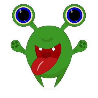 tüylü küçük canavar cartoon