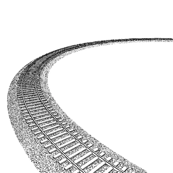 Gebogen eindeloze trein bijhouden — Stockvector