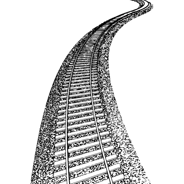 Trilha de trem infinita curva —  Vetores de Stock