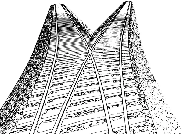 Trilha de trem infinita curva —  Vetores de Stock