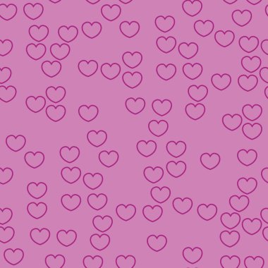 Mor kalplerin uçsuz bucaksız çizgileri. Violet 'in vektör kalbi. Paket kağıdı için duvar kağıdı. Sevgililer Günü için arkaplan