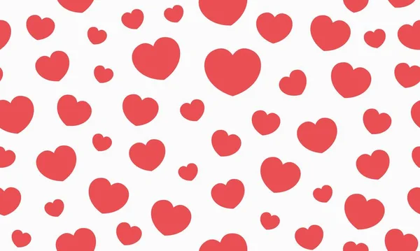 Бесконечный Бесшовный Рисунок Сердец Разного Размера Розовые Красные Векторные Сердца — стоковый вектор