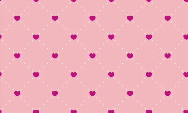 Endless Seamless Pattern Hearts Red Vector Hearts Pink Wallpaper Wrapping — Stock Vector