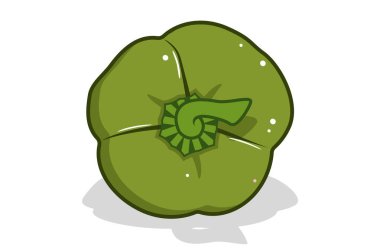 Taze dolma biber. Kırmızı biber. Yeşil tatlı biber. Beyaz arkaplanda özet çizim