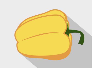 Taze dolma biber. Kırmızı biber. Sarı tatlı biber. Işık arkaplan üzerinde düz tasarım çizimi