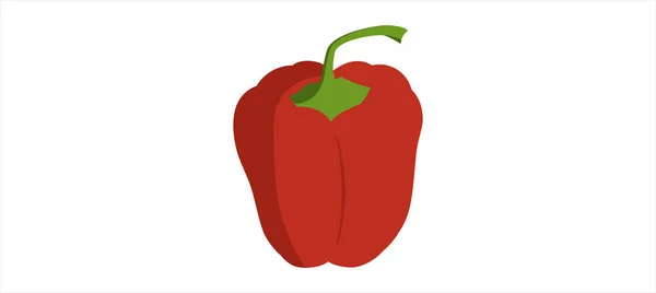 Φρέσκο Πιπέρι Βέκτορ Πάπρικα Κόκκινο Γλυκό Πιπέρι Επίπεδη Μονόχρωμη Σχεδίαση — Διανυσματικό Αρχείο