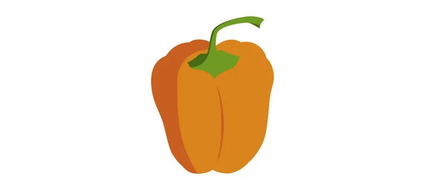 Pimiento Fresco Paprika Vectorial Pimienta Dulce Naranja Diseño Plano Dibujo — Vector de stock