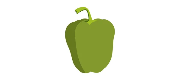 Φρέσκο Πιπέρι Απλή Διανυσματική Πάπρικα Πράσινο Γλυκό Πιπέρι Επίπεδη Μονόχρωμη — Διανυσματικό Αρχείο