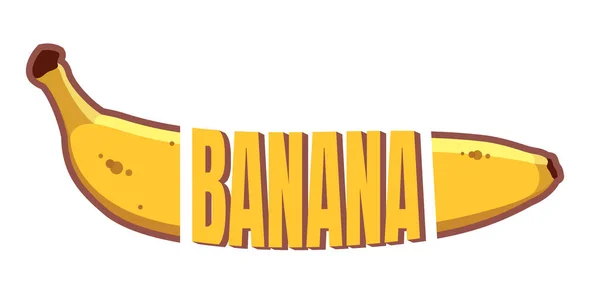 Vettoriale Banana Matura Forma Dritta Banane Gialle Disegnate Design Piatto — Vettoriale Stock