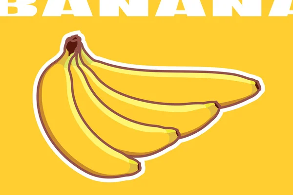 Mucchio Banane Vettoriali Forme Diverse Quattro Banane Gialle Mature Disegnate — Vettoriale Stock