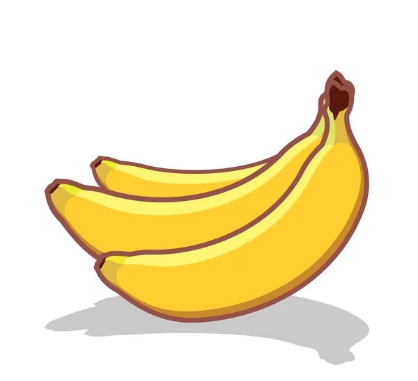 各种形状的向量香蕉群 三只成熟的黄香蕉 设计扁平 卡通水果 免版税图库插图