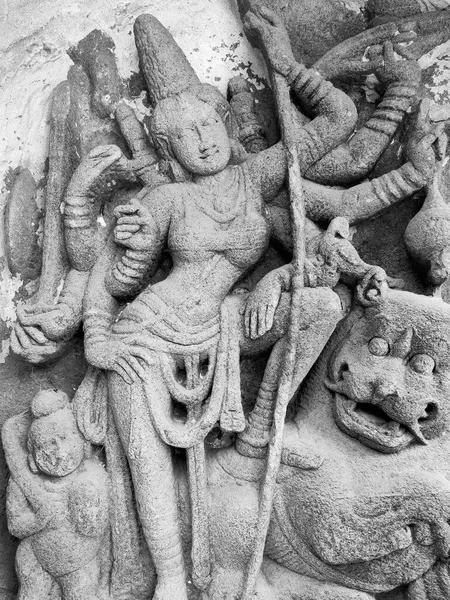 Ινδουιστικό Άγαλμα Θεότητας Αρχαία Ψαμμίτης Σκαλισμένα Ιστορικά Γλυπτά Του Θεού — Φωτογραφία Αρχείου