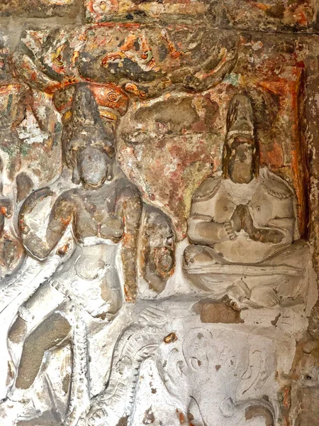 Ινδουιστικό Άγαλμα Θεότητας Αρχαία Ψαμμίτης Σκαλισμένα Ιστορικά Γλυπτά Του Θεού — Φωτογραφία Αρχείου