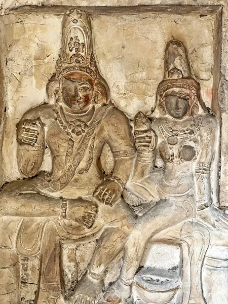 Ινδουιστικό Άγαλμα Θεότητας Αρχαία Ψαμμίτη Σκαλισμένα Ιστορικά Γλυπτά Του Θεού — Φωτογραφία Αρχείου