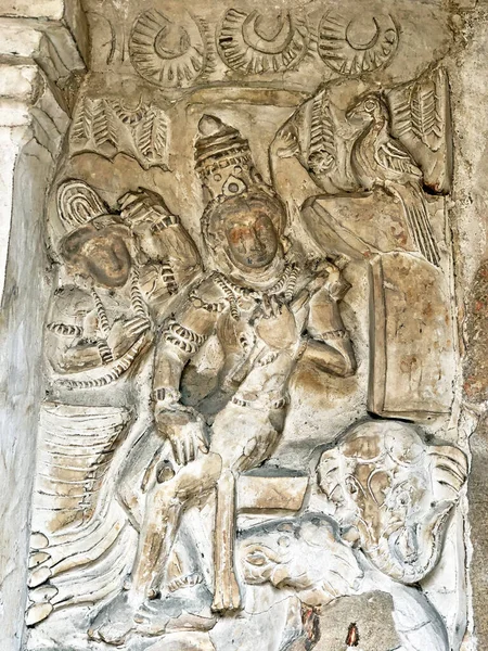 Ινδουιστικό Άγαλμα Θεότητας Αρχαία Ψαμμίτη Σκαλισμένα Ιστορικά Γλυπτά Του Θεού — Φωτογραφία Αρχείου