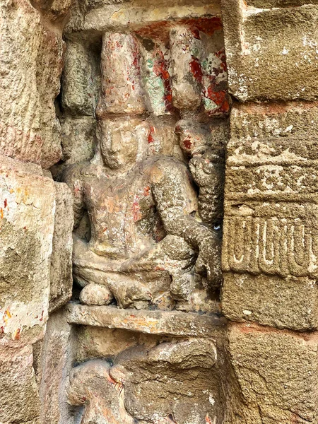 Estatua Deidad Dios Hindú Antigua Piedra Arenisca Tallada Esculturas Históricas — Foto de Stock