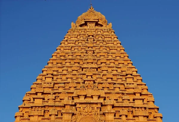Храм Брихадисварар Тханджавуре Тамилнаду Индия Внешняя Башня Храма Господа Шивы — стоковое фото