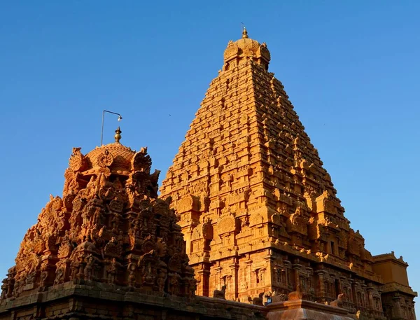 Templo Brihadeeswarar Thanjavur Tamilnadu India Lord Shiva Templo Torre Exterior — Foto de Stock