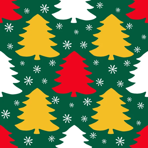 Silueta Del Árbol Navidad Patrón Sin Costuras Del Vector Fondo — Archivo Imágenes Vectoriales
