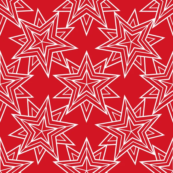 Geometric Stars Vector Seamless Pattern Christmas Winter Ornament — Stock Vector
