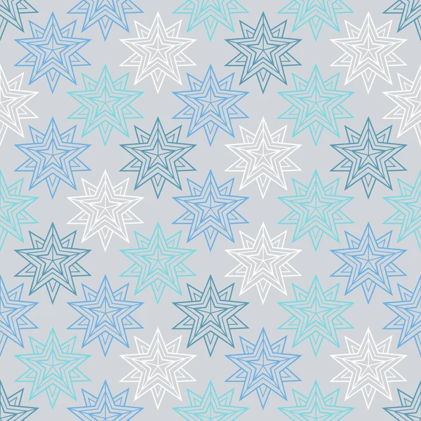 幾何学的な星 ベクトルシームレスなパターン クリスマスの冬の装飾 — ストックベクタ