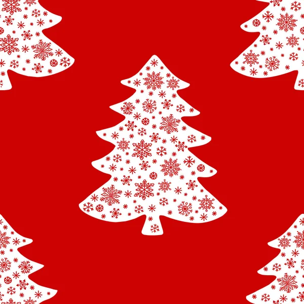 Noel Ağacı Silueti Vektörsüz Desen Tatil Geçmişi Tasarım Şablonu Ambalaj — Stok Vektör