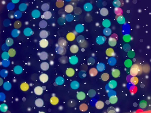 Fondo Navidad Abstracto Con Borroso Bokeh Desenfocado Luces Decoración Árbol — Foto de Stock