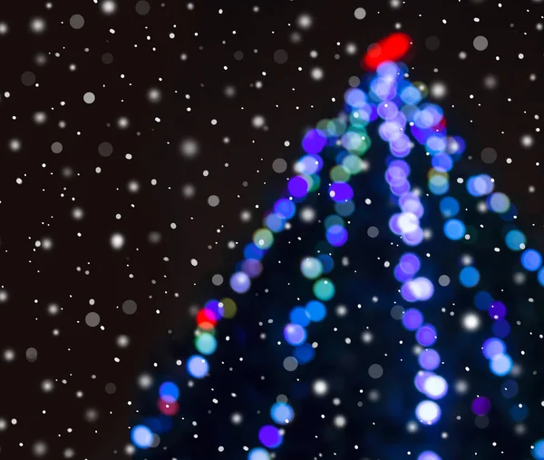 Abstrakte Weihnachten Hintergrund Mit Unschärfe Bokeh Defokussierte Lichter Dekoration Auf — Stockfoto