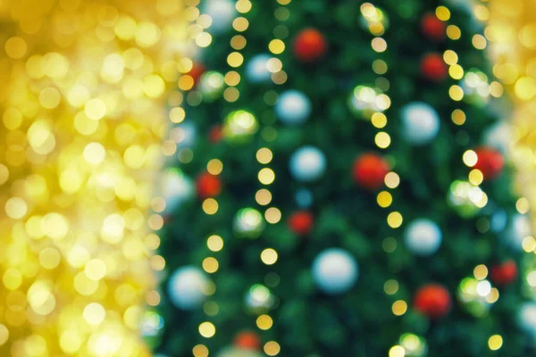 Abstrato Fundo Natal Com Desfoque Bokeh Luzes Desfocadas Decoração Árvore — Fotografia de Stock