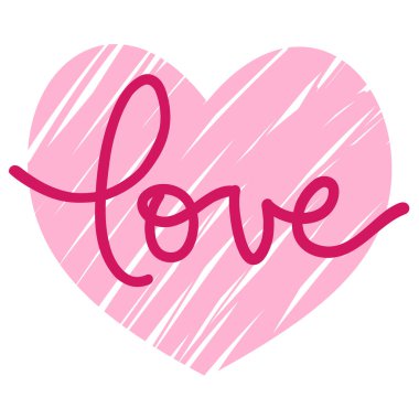 Sevgililer günü kartı, beyaz arka plana karalama kırmızı kalp Valentin 'in günü aşk geçmişi, tişört baskısı için vektör illüstrasyonu, davetiye..