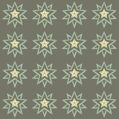 Geometrik yıldızlar, vektörsüz desen, vintage, retro süs.