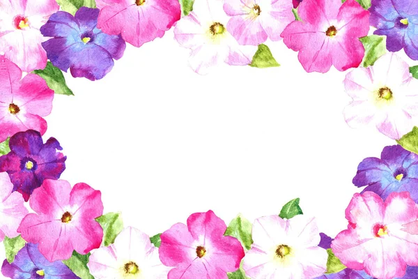 Flores Rosa Lilás Aquarela Raster Sem Costura Padrão — Fotografia de Stock