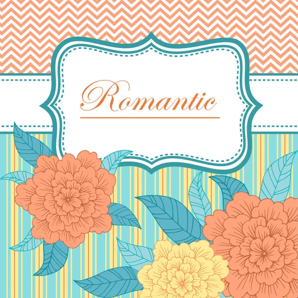 Vector Vintage Hintergrund Mit Abstrakten Blumen Vorlage Für Hochzeitseinladungen Retrorahmen — Stockvektor