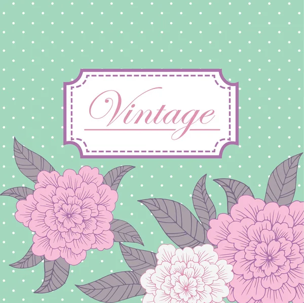 Vector Vintage Hintergrund Mit Abstrakten Blumen Vorlage Für Hochzeitseinladungen Retrorahmen — Stockvektor