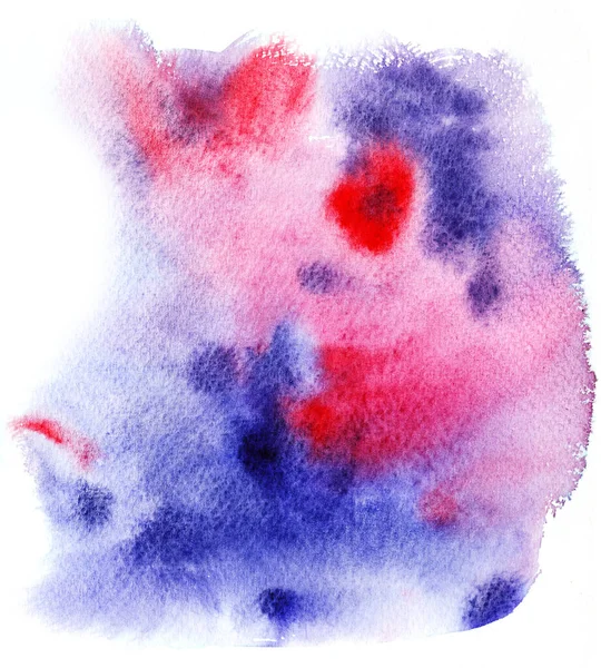 手描き水彩青と赤の質感 抽象的な手作りの背景 — ストック写真