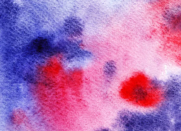 手描き水彩青と赤の質感 抽象的な手作りの背景 — ストック写真
