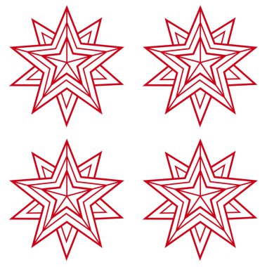 Geometrik yıldızlar, vektörsüz desen, Noel kış süsü.