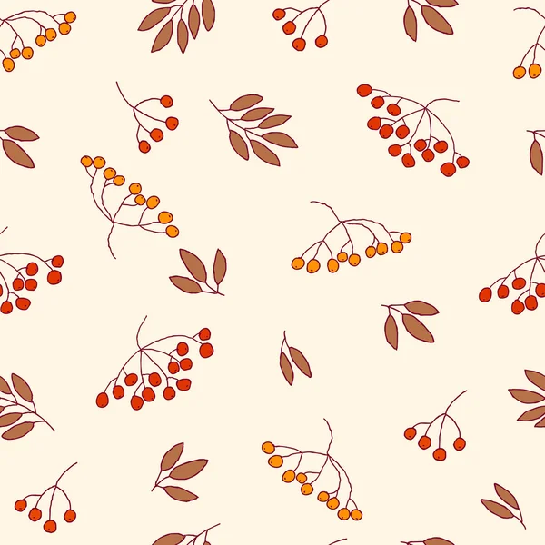 Vector rowan berries, pattern — Stock Vector