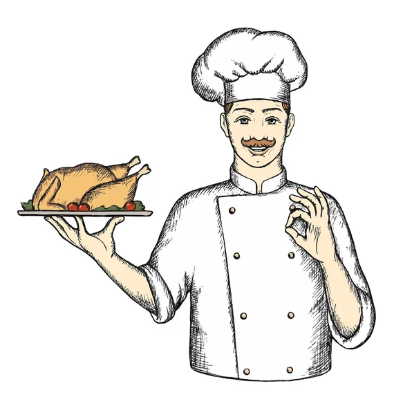 Chef con Turquía . — Archivo Imágenes Vectoriales