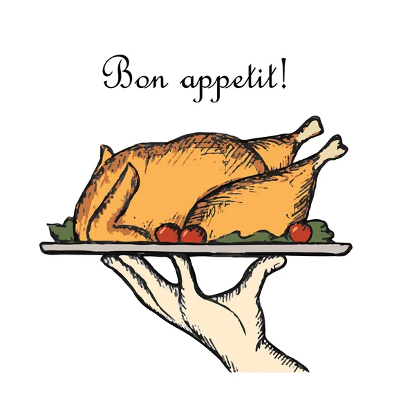 Bon Appetit heerlijke schotel — Stockvector