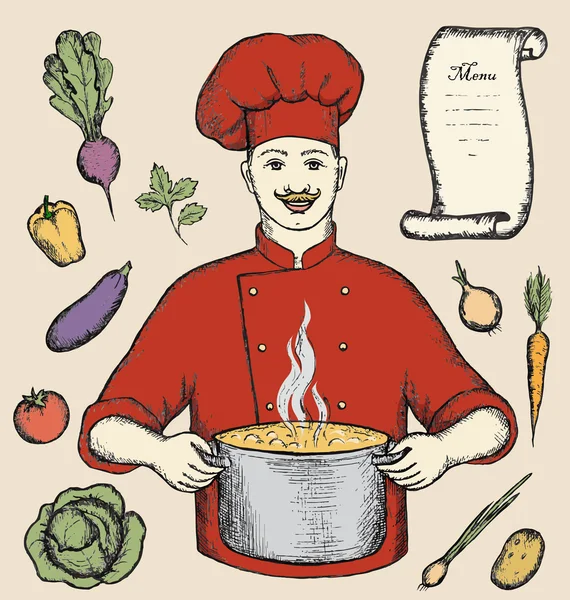 El chef principal — Vector de stock