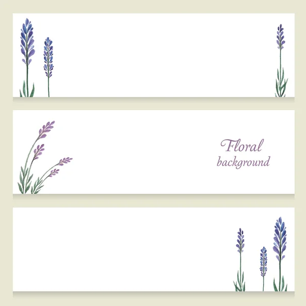 Aquarela floral banners vetor — Vetor de Stock