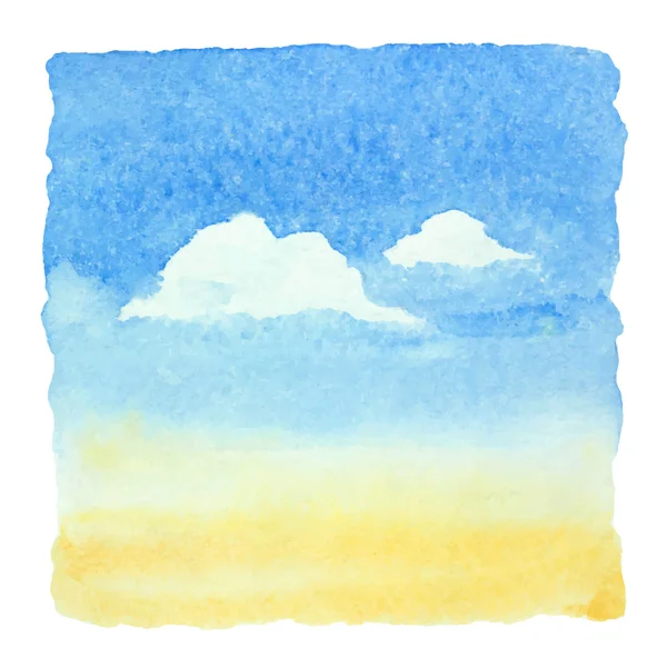 Aquarela céu azul —  Vetores de Stock