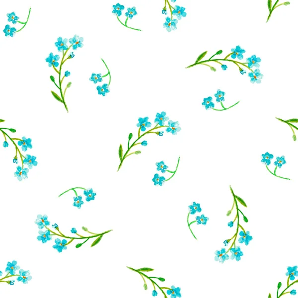 Akwarela niebieskie kwiaty — Wektor stockowy