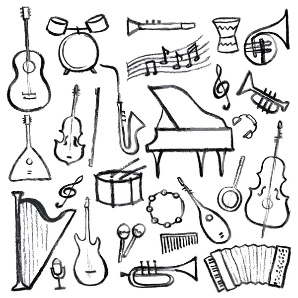 Set of music instruments — Stock Vector