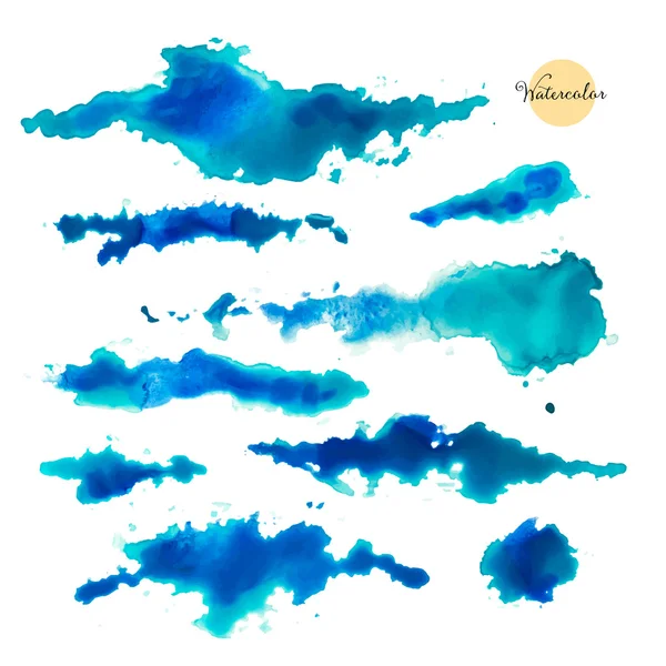 Conjunto de manchas aquarela abstratas — Vetor de Stock