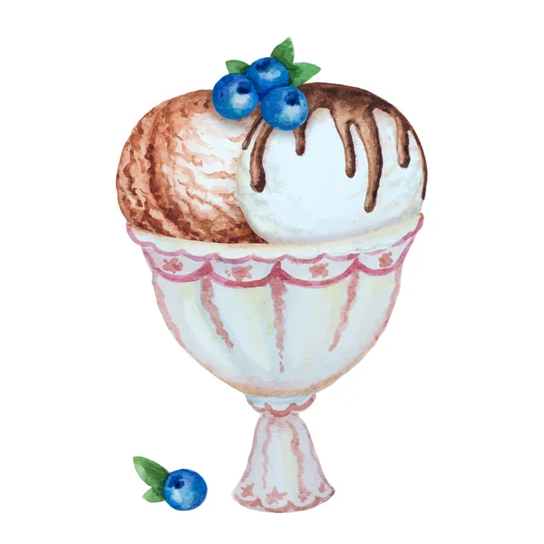 Helado de acuarela — Vector de stock