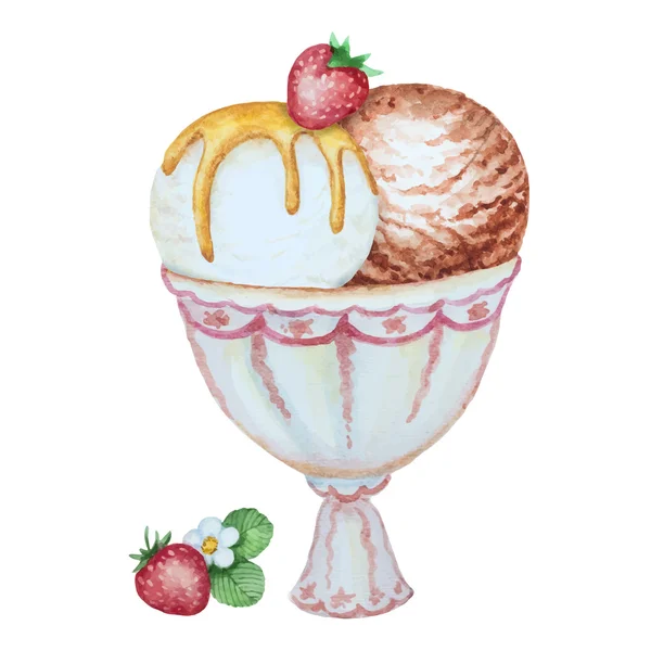 Akvarell fagylalt — Stock Vector