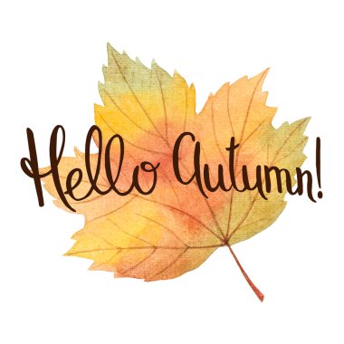 Suluboya sonbahar yaprakları