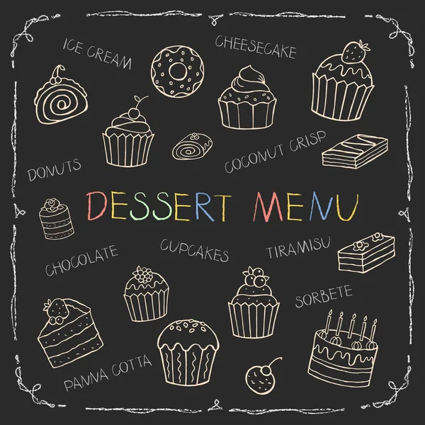 Dezertní menu na křídové desky Royalty Free Stock Ilustrace